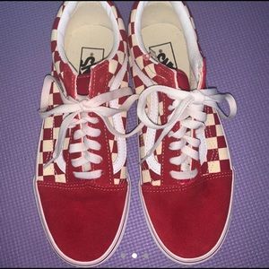 Red Checkered Old School Vans.